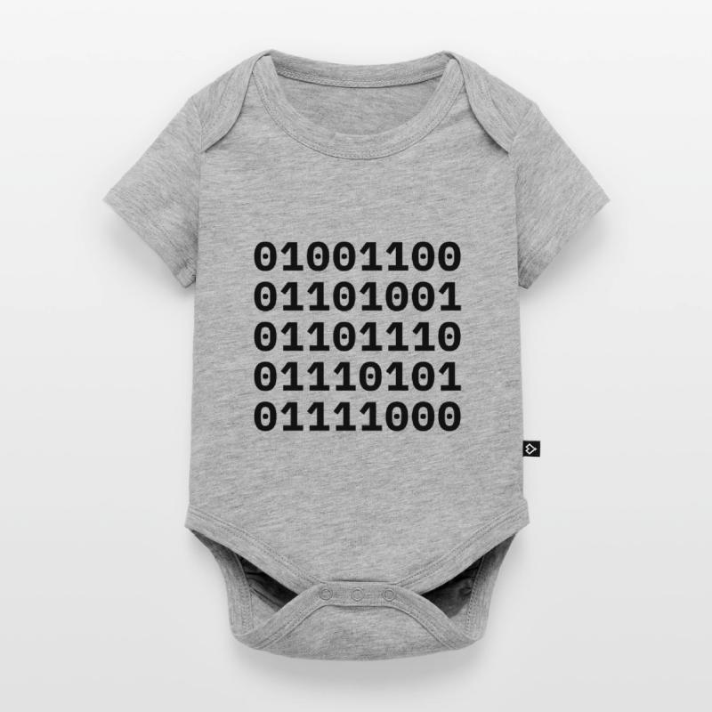 "LINUX" in binary code. Baby Premium short-sleeve bodysuit