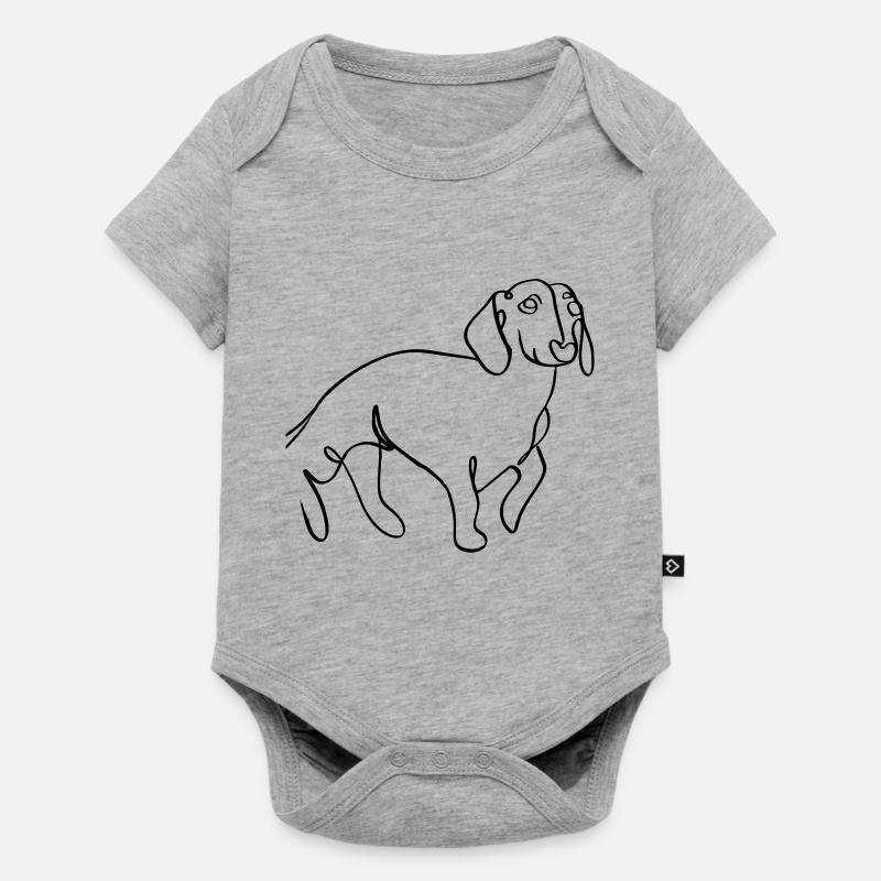 Dackel - Baby Premium Kurzarmbody - Grau meliert