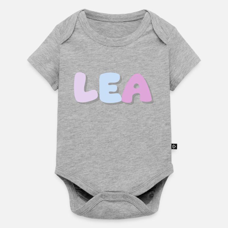 Nom - Lea - Body à manches courtes Premium Bébé - gris chiné