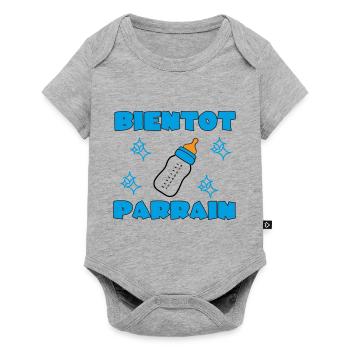 BIENTOT PARRAIN - Body à manches courtes Premium Bébé - gris chiné - Devant