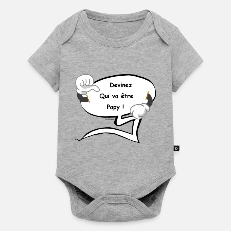 Papy - Body à manches courtes Premium Bébé - gris chiné
