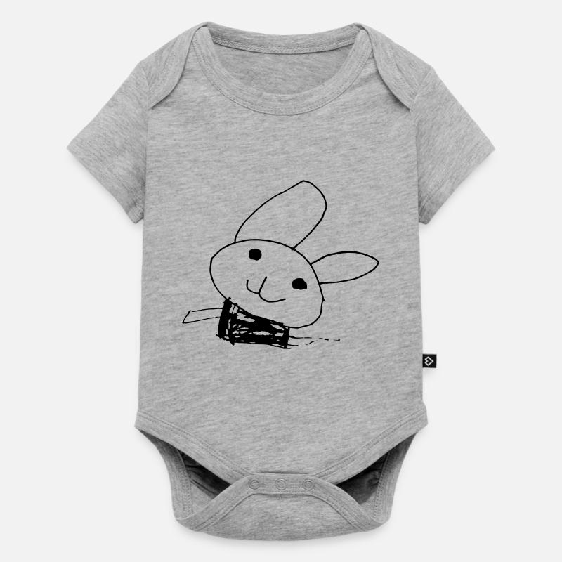 Kinderzeichnung Ostern - Baby Premium Kurzarmbody - Grau meliert