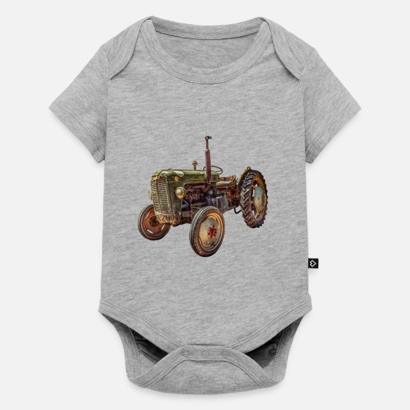 Tracteur vert Oldtimer - Body à manches courtes Premium Bébé - gris chiné