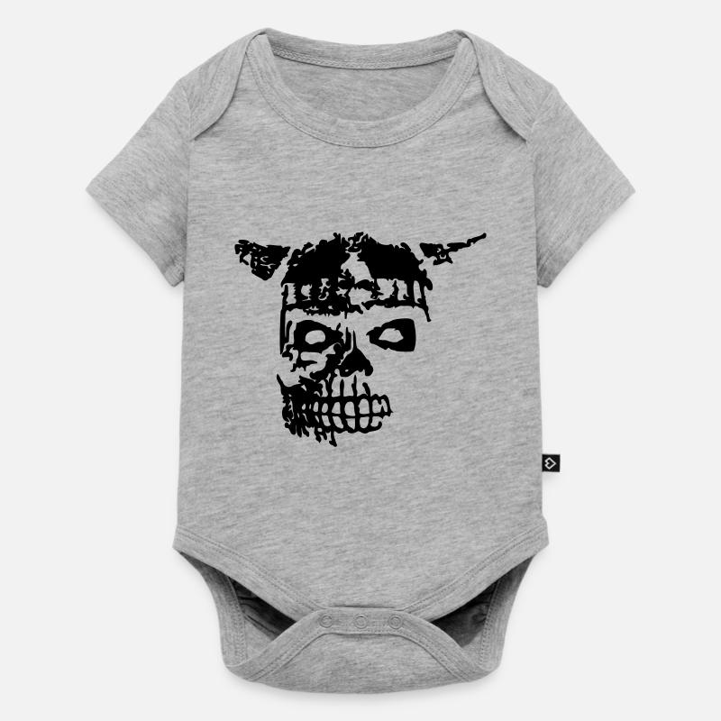Viking Tête de Mort 1 - Body à manches courtes Premium Bébé - gris chiné