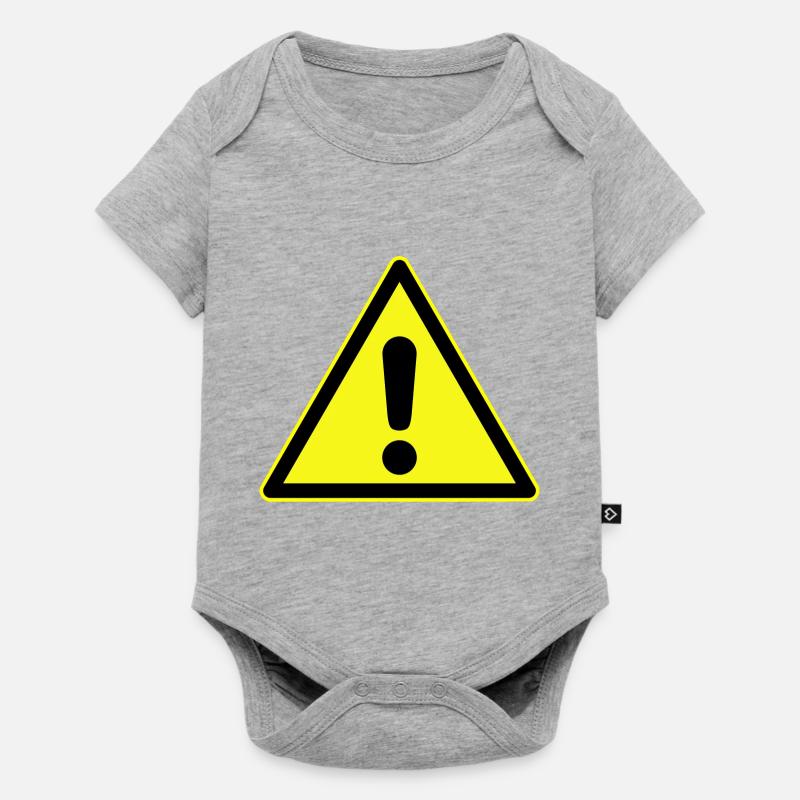 Danger d'attention - Body à manches courtes Premium Bébé - gris chiné