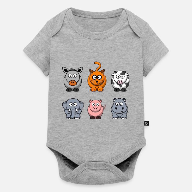 Bauernhof - Baby Premium Kurzarmbody - Grau meliert