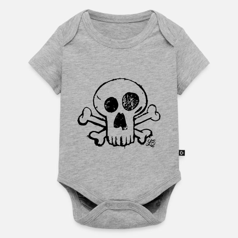 Comic Skull / Totenkopf / Pirate - Body à manches courtes Premium Bébé - gris chiné