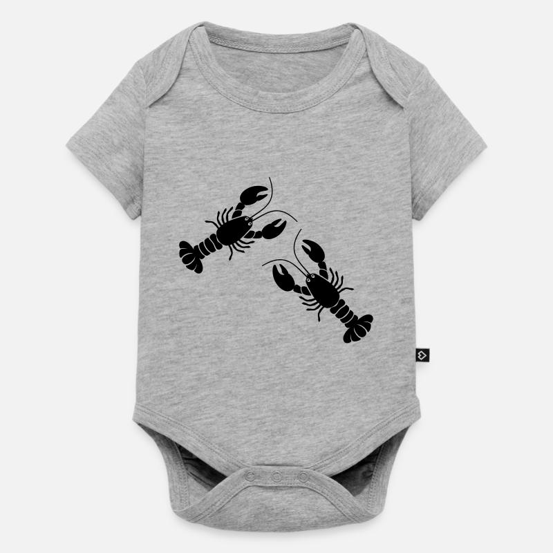 deux homards - Body à manches courtes Premium Bébé - gris chiné
