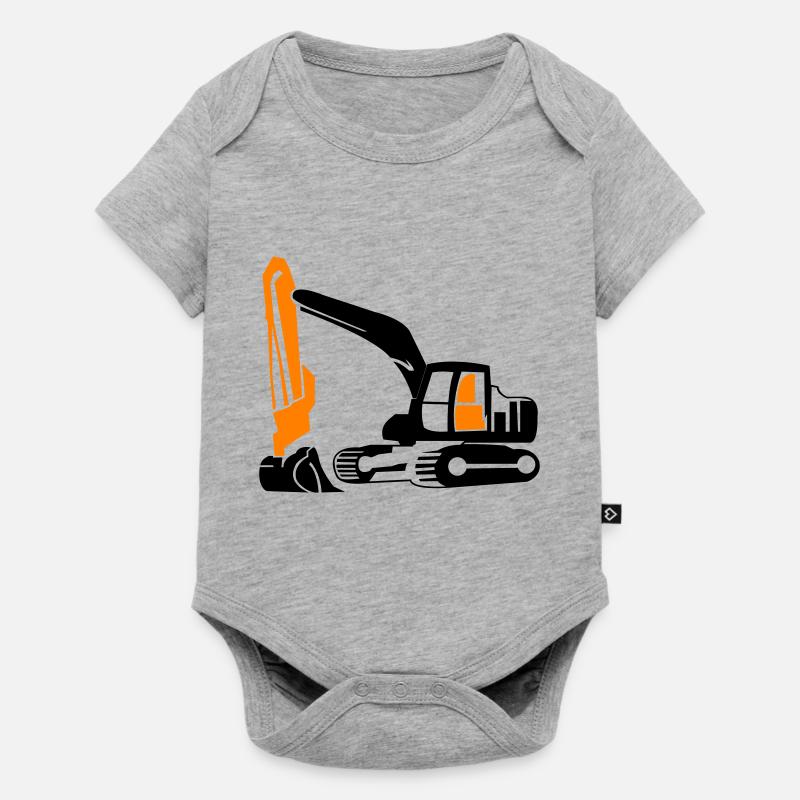 Bagger - Baby Premium Kurzarmbody - Grau meliert