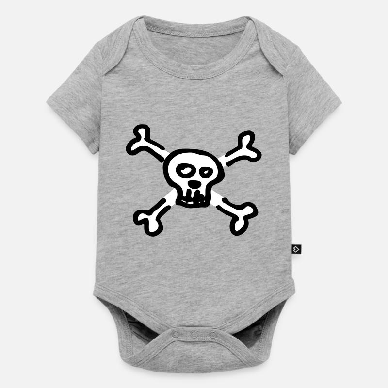 pirate skull - Body à manches courtes Premium Bébé - gris chiné