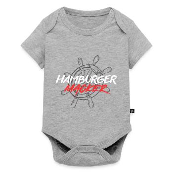 HAMBURGER MACKER Die Kult Marke aus Hamburg - Baby Premium Kurzarmbody - Grau meliert - Vorne