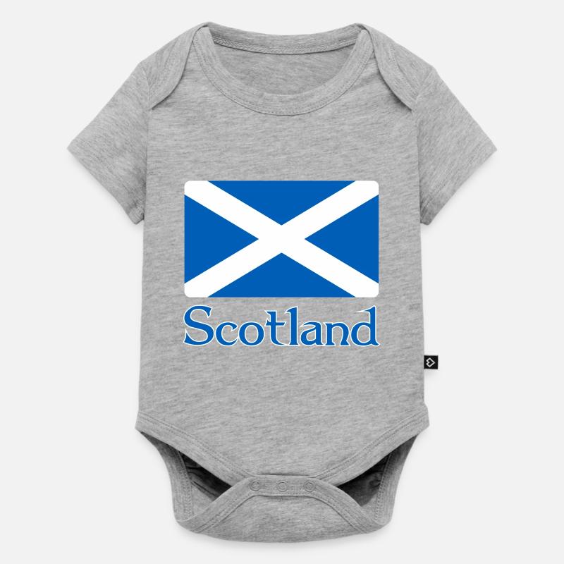 Drapeau de l’Écosse avec texte - Body à manches courtes Premium Bébé - gris chiné