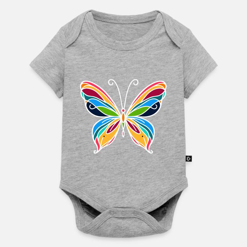 Schmetterling - Baby Premium Kurzarmbody - Grau meliert