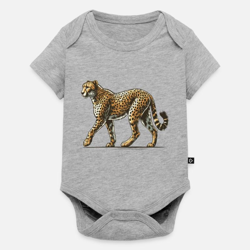 Guépard - Body à manches courtes Premium Bébé - gris chiné