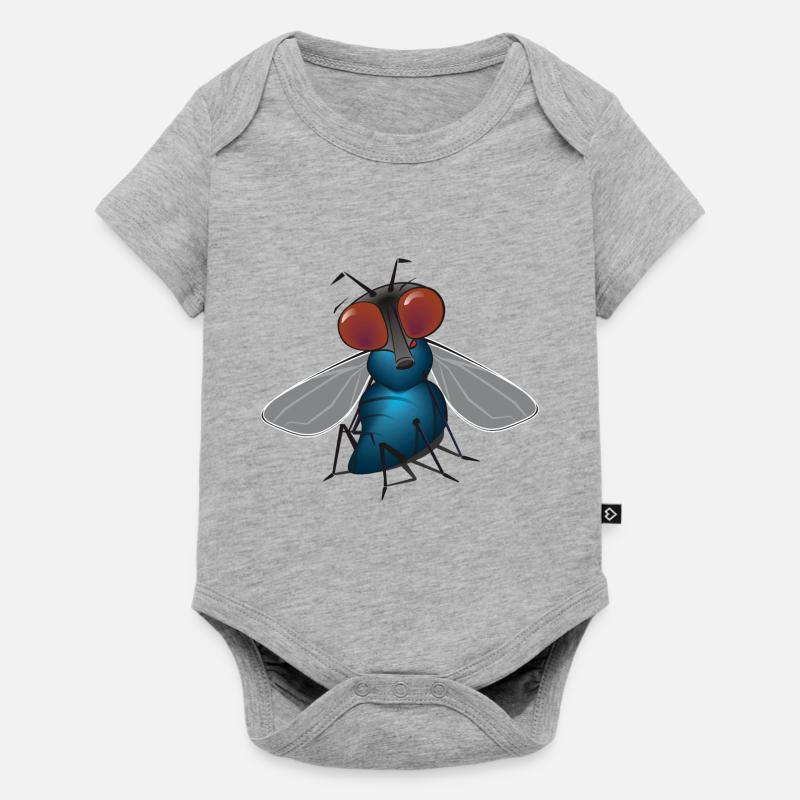 fliege - Baby Premium Kurzarmbody - Grau meliert