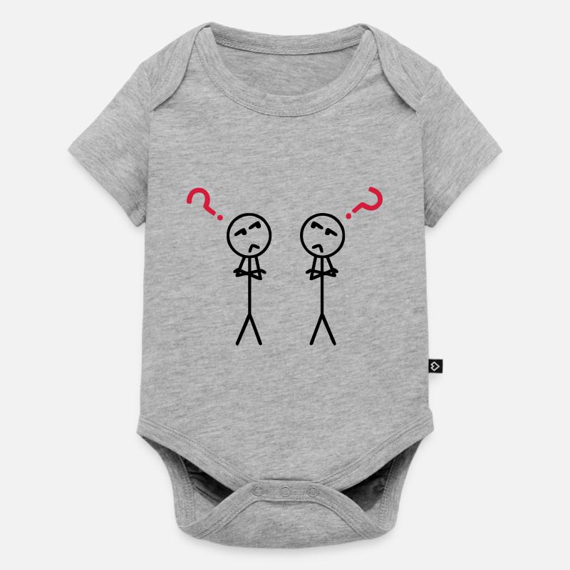 Point d'interrogation - Body à manches courtes Premium Bébé - gris chiné