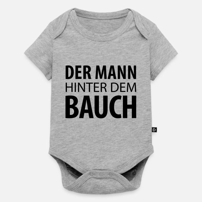 Der Mann hinter dem Bauch (dh) - Baby Premium Kurzarmbody - Grau meliert