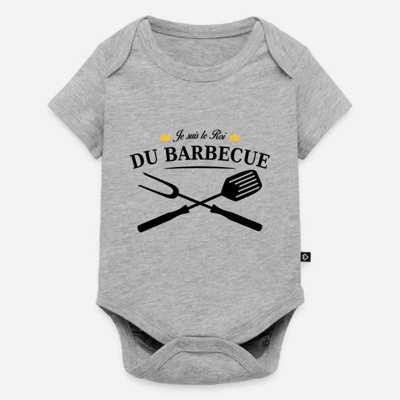 roi du barbecue - Body à manches courtes Premium Bébé - gris chiné