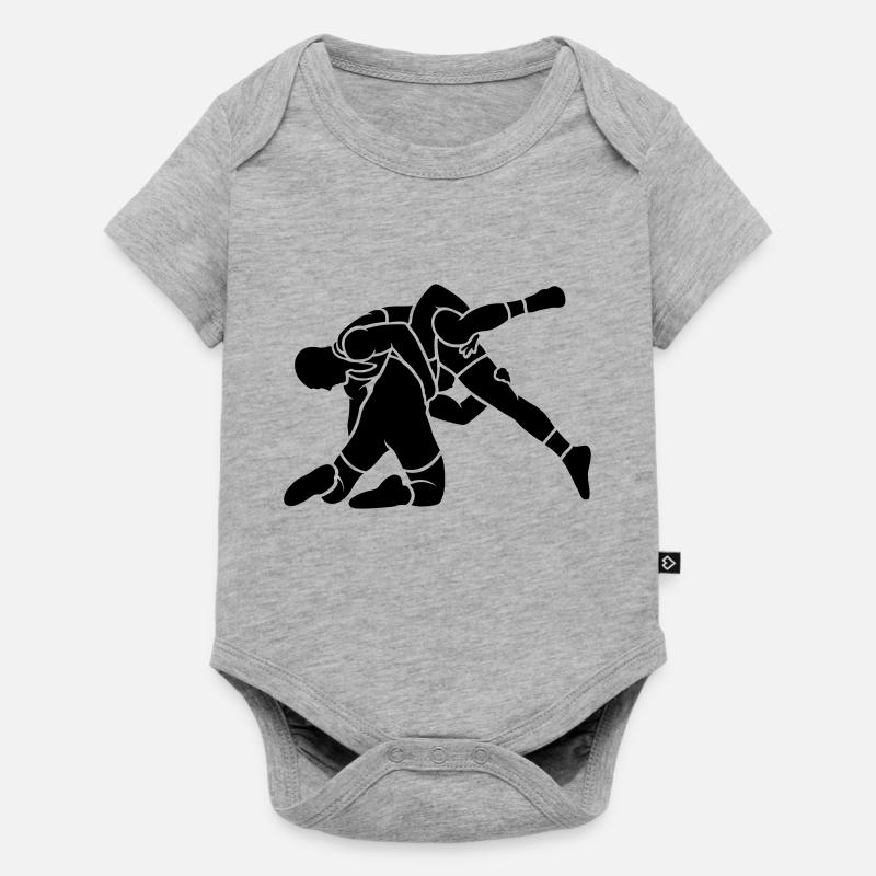 wrestling throw - Baby Premium short-sleeve bodysuit - heather grey