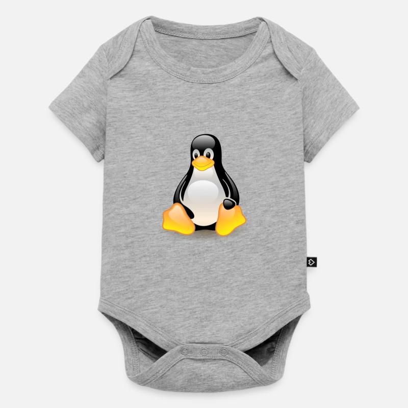 Linux - Baby Premium Kurzarmbody - Grau meliert