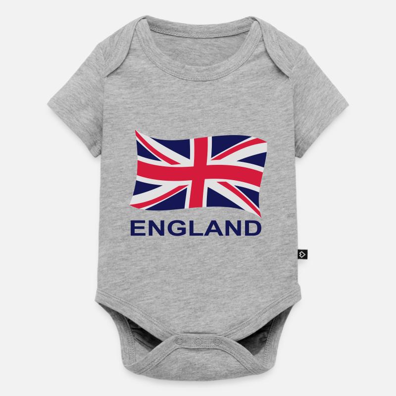 drapeau anglais 2 - Body à manches courtes Premium Bébé - gris chiné