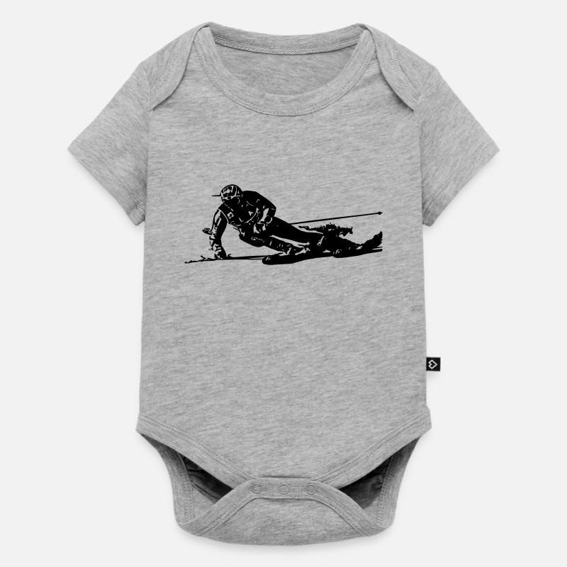 Skieur 3 - Body à manches courtes Premium Bébé - gris chiné