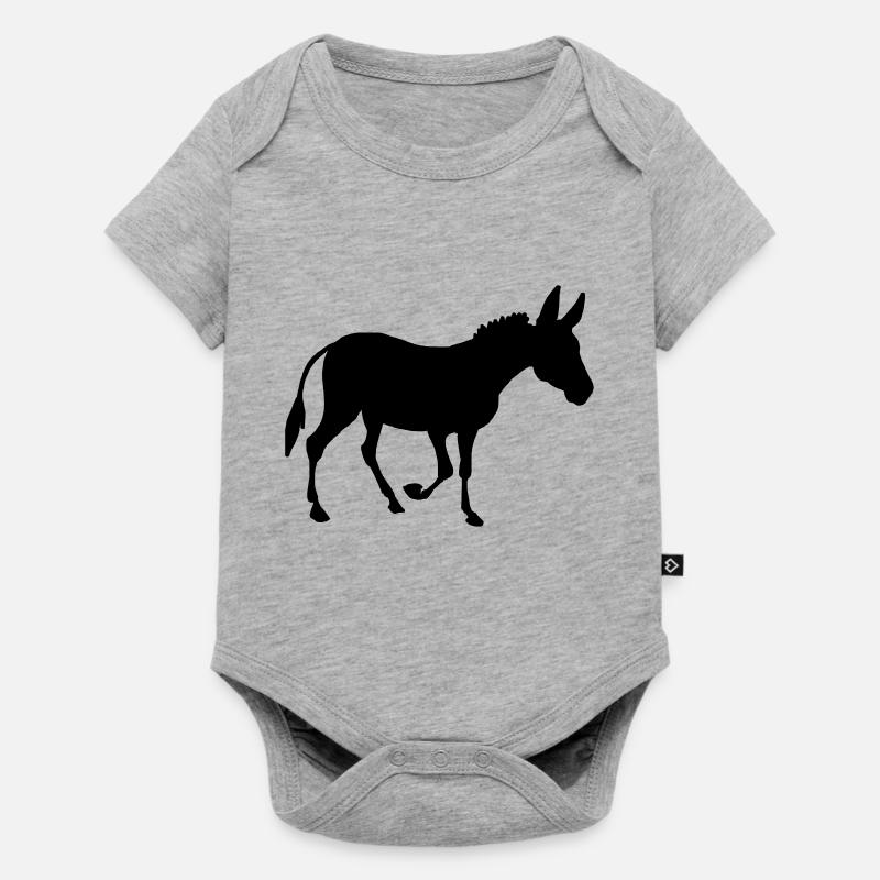 Âne - Body à manches courtes Premium Bébé - gris chiné