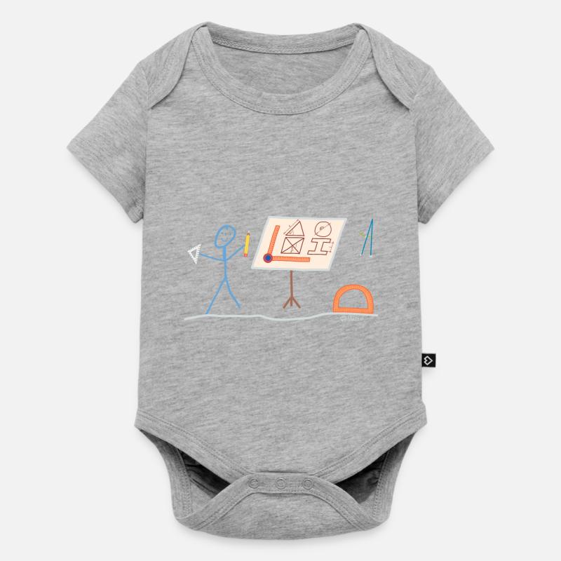 Technischer Zeichner Strichmännchen Konstrukteur - Baby Premium Kurzarmbody - Grau meliert