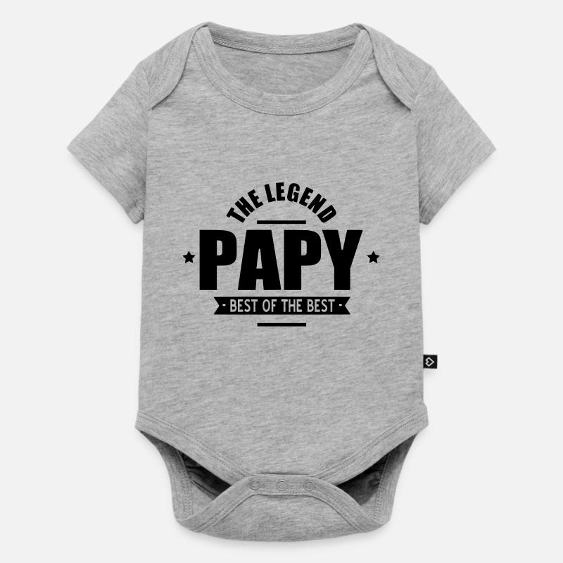papy - Body à manches courtes Premium Bébé - gris chiné