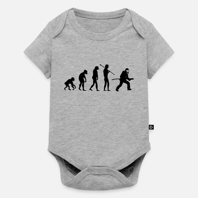 feuerwehr_evolution_01 - Baby Premium Kurzarmbody - Grau meliert
