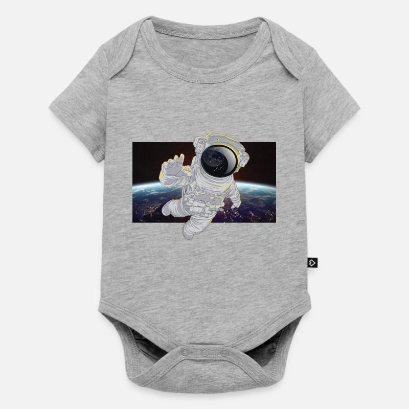 Astronaute dans l’espace - Body à manches courtes Premium Bébé - gris chiné