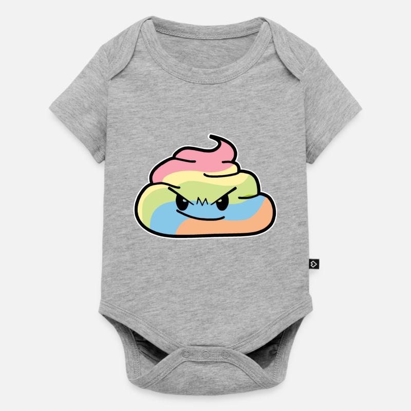 Rainbow Bunch - Caca grincheux - Body à manches courtes Premium Bébé - gris chiné