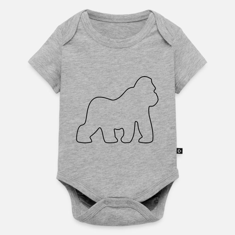 Gorilla, Silverback, Monkey, Monkey, Gorillas, - Baby Premium short-sleeve bodysuit - heather grey