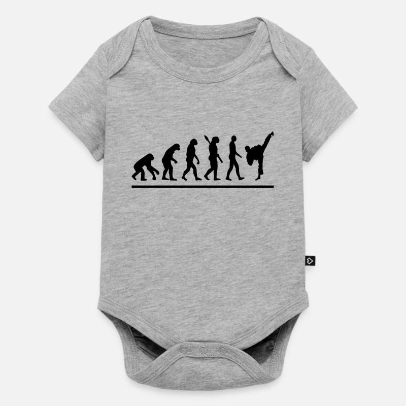 Évolution karaté / humour karaté - Body à manches courtes Premium Bébé - gris chiné