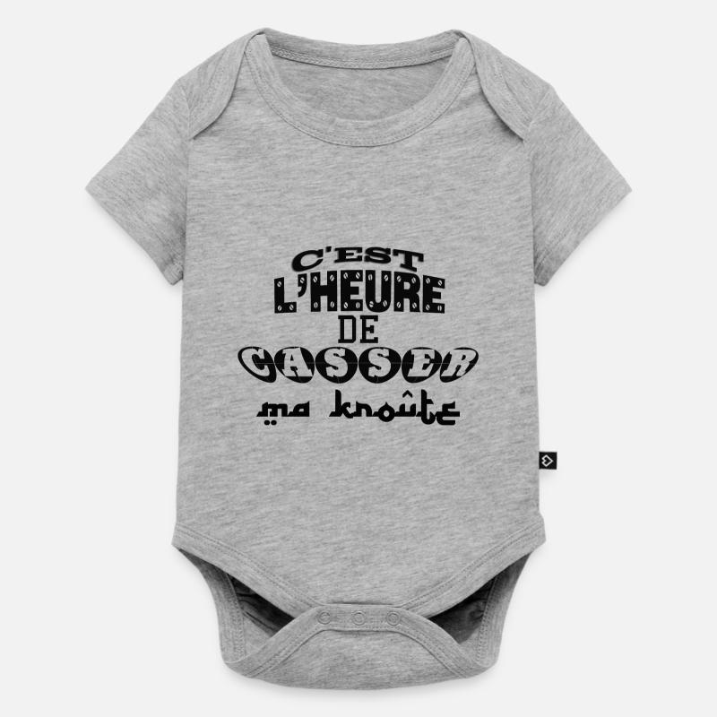 C'est l'heure de casser ma kroûte - Body à manches courtes Premium Bébé - gris chiné