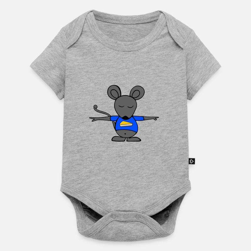 Souris - Body à manches courtes Premium Bébé - gris chiné