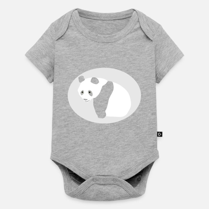panda géant - Body à manches courtes Premium Bébé - gris chiné