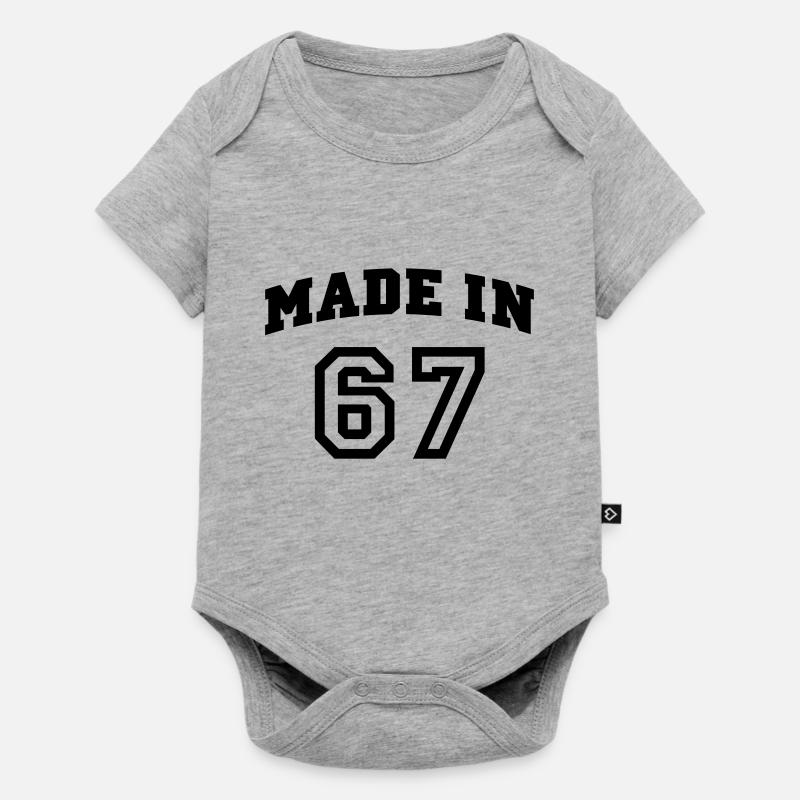 mp_madein67a - Body à manches courtes Premium Bébé - gris chiné