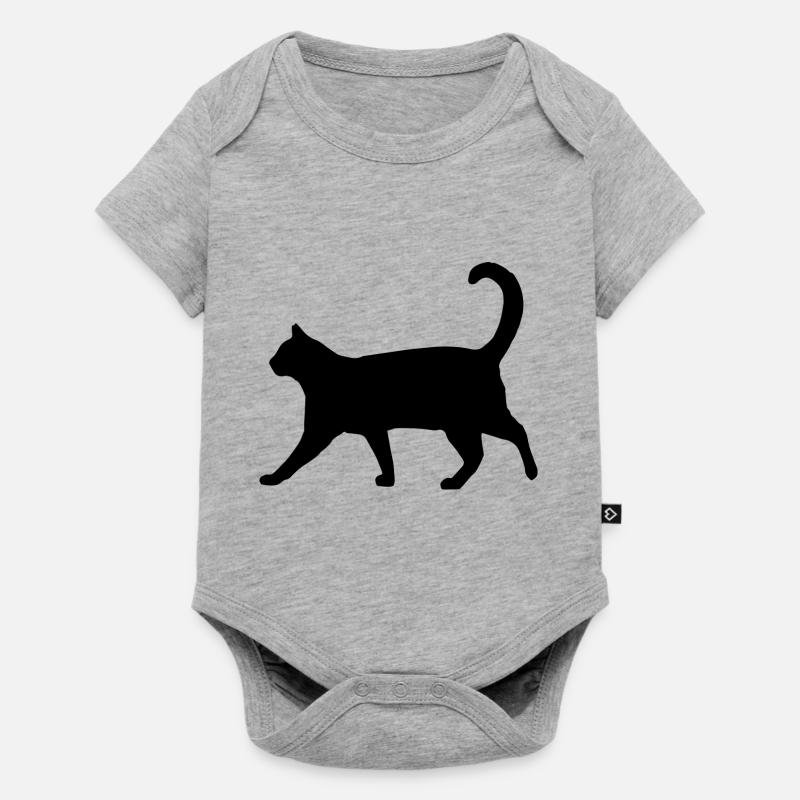 Silhouette de chat classique - Body à manches courtes Premium Bébé - gris chiné