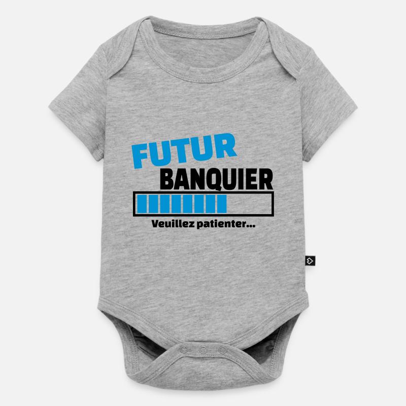 futur banquier - Body à manches courtes Premium Bébé - gris chiné