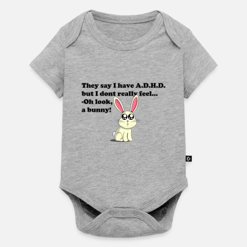 ADHD bunny - Body à manches courtes Premium Bébé - gris chiné