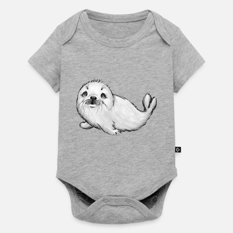 Phoque - Body à manches courtes Premium Bébé - gris chiné