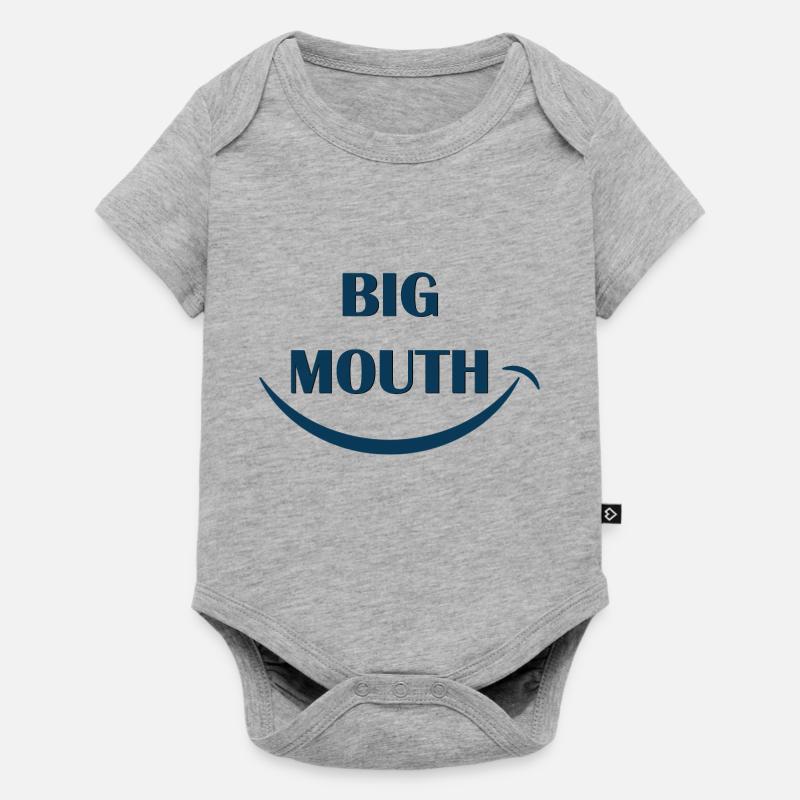 Grande bouche - Body à manches courtes Premium Bébé - gris chiné