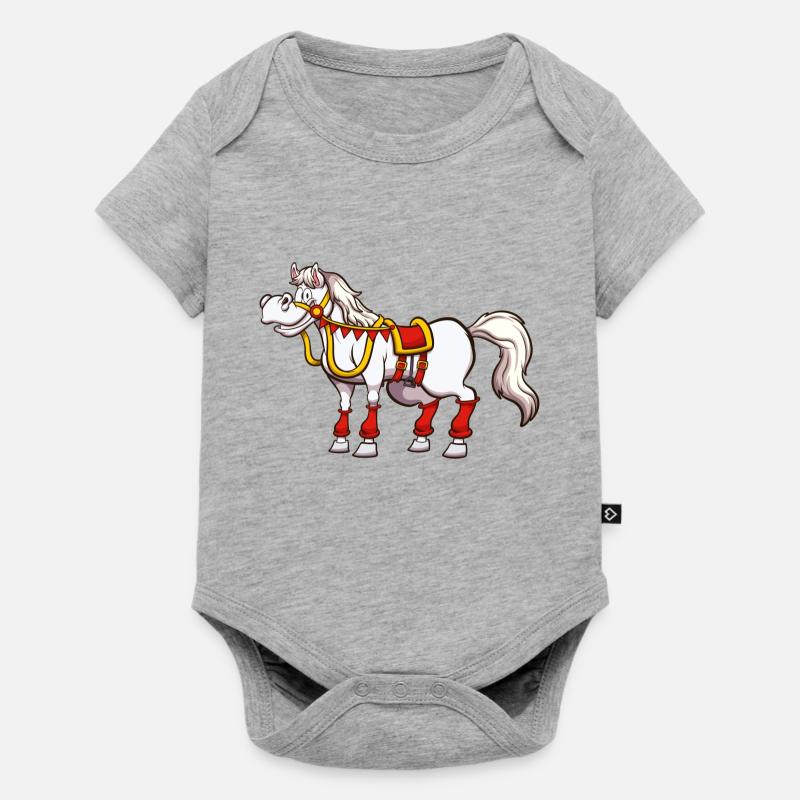 Cheval de Saint-Nicolas - Body à manches courtes Premium Bébé - gris chiné