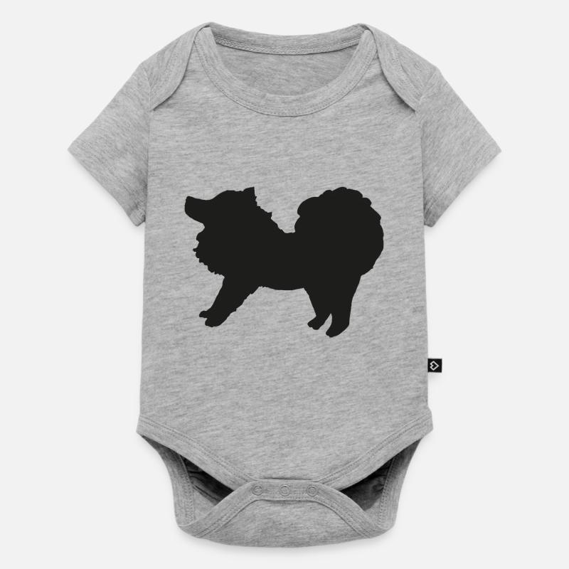 Spitz schwarz - Baby Premium Kurzarmbody - Grau meliert