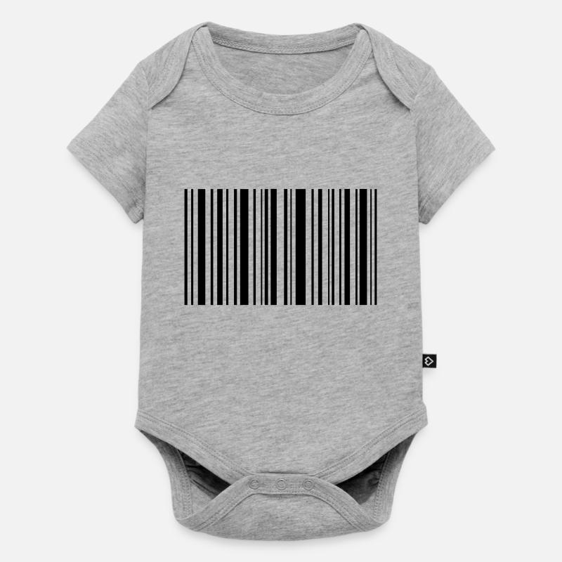 Blanko Barcode - Baby Premium Kurzarmbody - Grau meliert