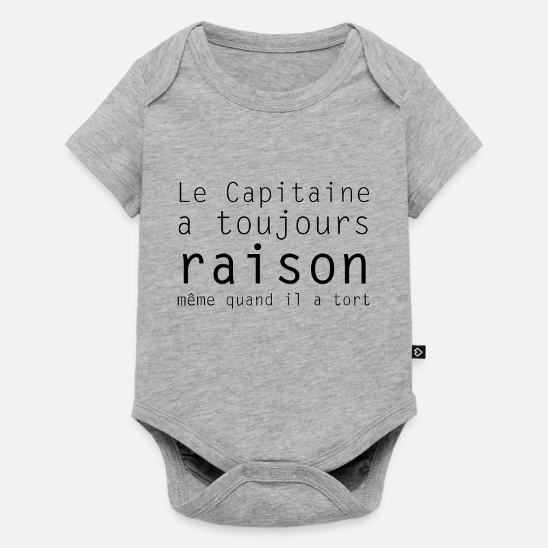 le capitaine - Body à manches courtes Premium Bébé - gris chiné