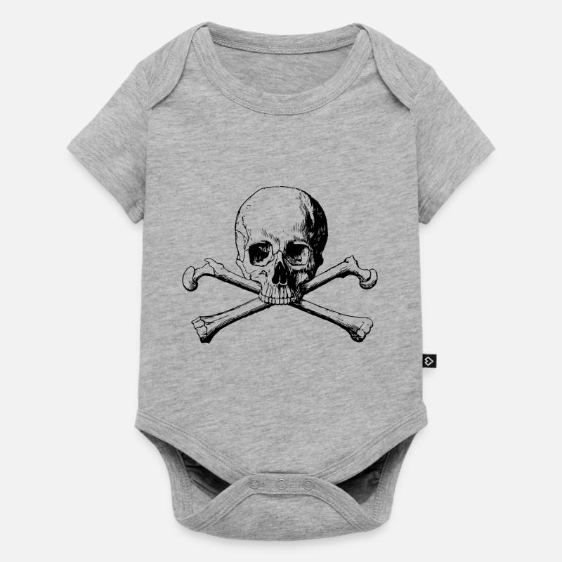Tête avec os - Body à manches courtes Premium Bébé - gris chiné