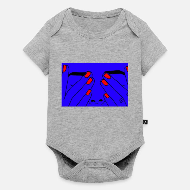 Face bleue - Body à manches courtes Premium Bébé - gris chiné
