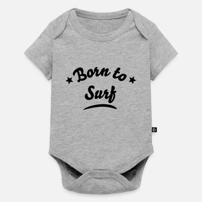 born to surf 01 - Body à manches courtes Premium Bébé - gris chiné